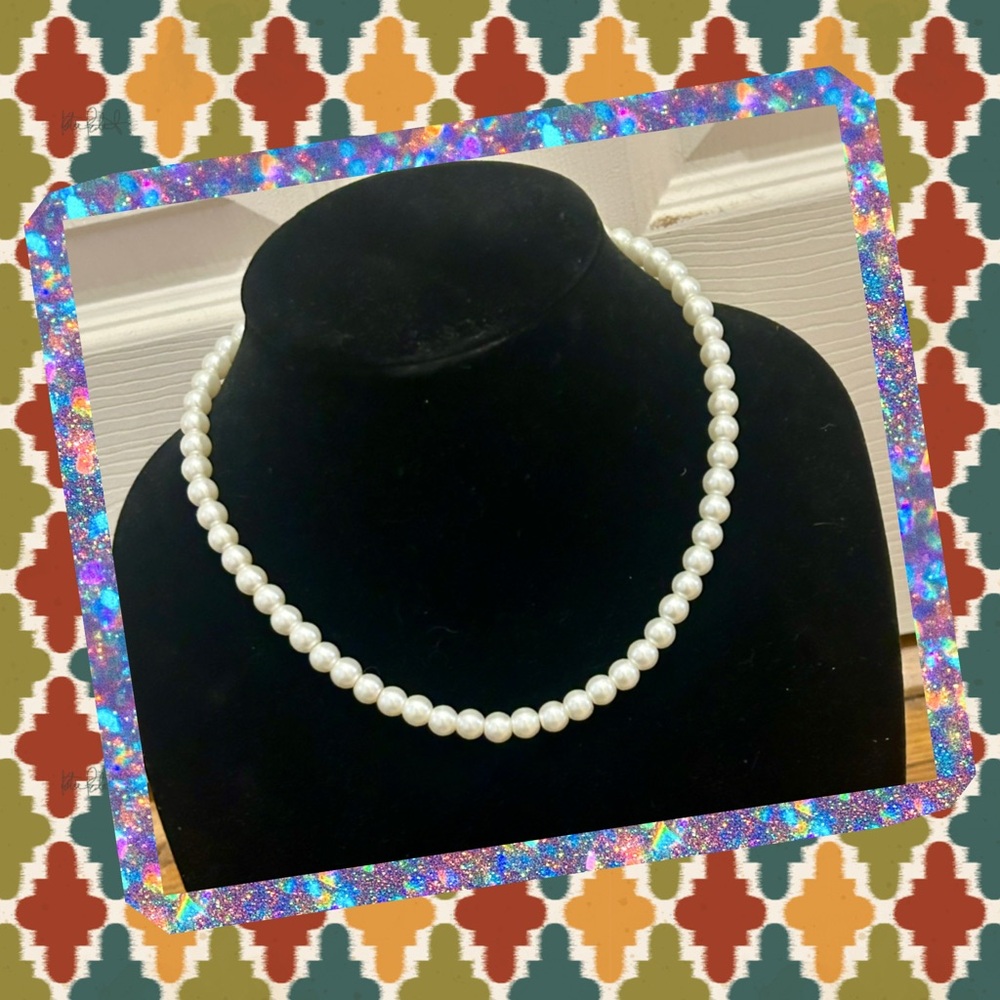 Faux pearl necklace